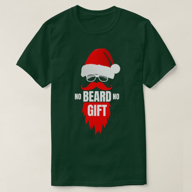 Camiseta sem barba sem presente natal engraçado (Frente do Design)