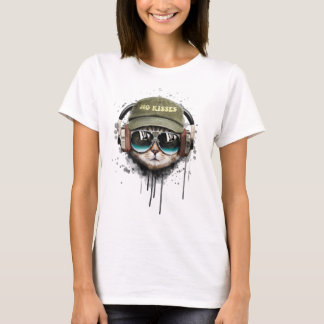 Camiseta Sem Beijos, Apenas Batidas: Gato DJ na Mistura