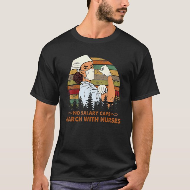 Camiseta Sem Bonés Salariais Enfermeira Forte Milhões Enfer (Frente)