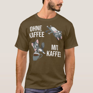 Camiseta Sem Café Com Café Engraçado De Café Barriga De Gat