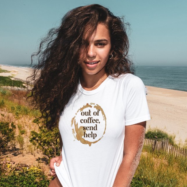 Camiseta Sem Café, Envie Ajuda Piada Viciado em Cafeína (Criador carregado)