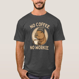Camiseta Sem Café Não Trabalha, Capivara Engraçada Amante d