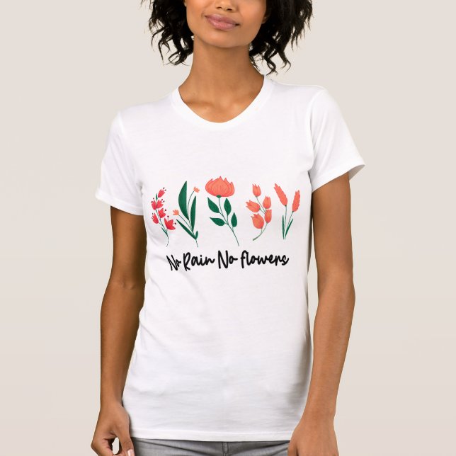 Camiseta Sem Chuva Sem Flores Natureza Da Planta Floral De  (Frente)