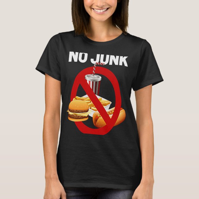 Camiseta Sem Comidas de Lixo Saudáveis Junk Vegan (Frente)