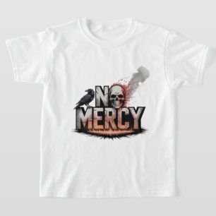 Camiseta "Sem Compaixão - Design Apocalypse Crânio e Raven"