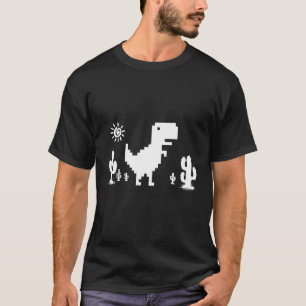 Camiseta Sem Conexão com a Internet Dinossauro 8 Bits Pixel