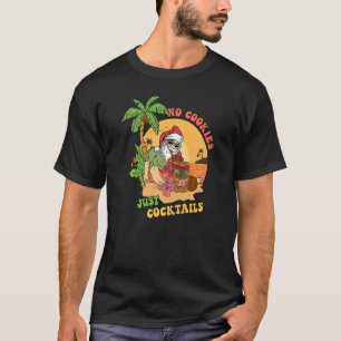 Camiseta Sem Cookies Apenas Coquetel Havaí Tiki Papai Noel