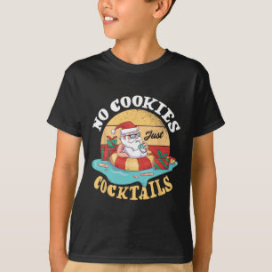 Camiseta Sem Cookies Apenas Rabos Papai Noel Tropical Verão
