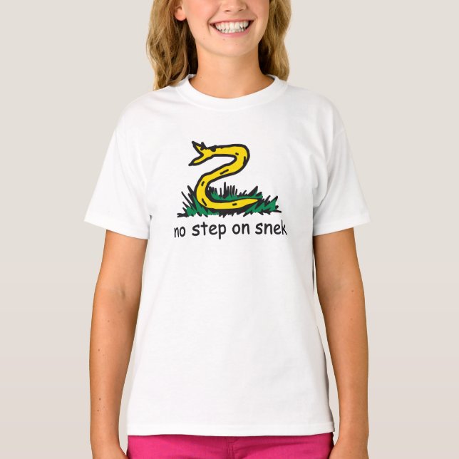 Camiseta Sem degraus em memes de névoa Gadsden parody SnekR (Frente)