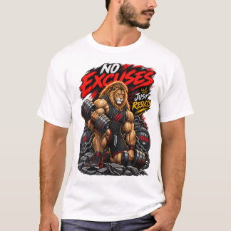 Camiseta Sem Desculpas, Apenas Resultados Leão Academia Fit