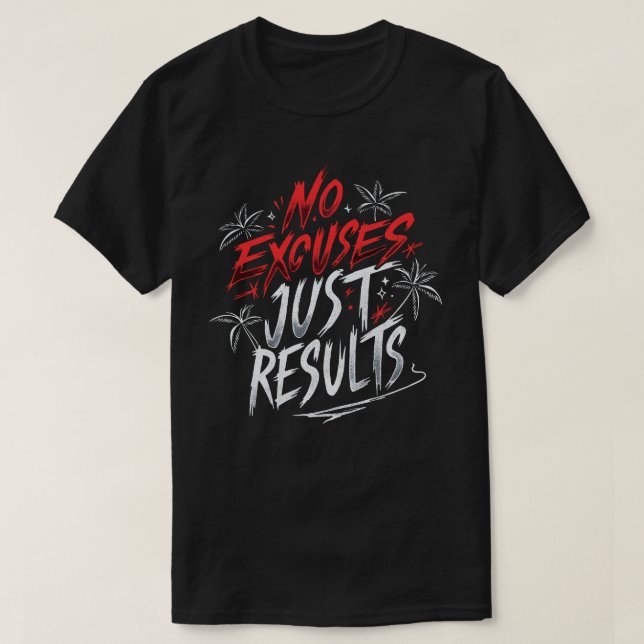 Camiseta Sem desculpas, apenas resultados - motivacionais (Frente do Design)