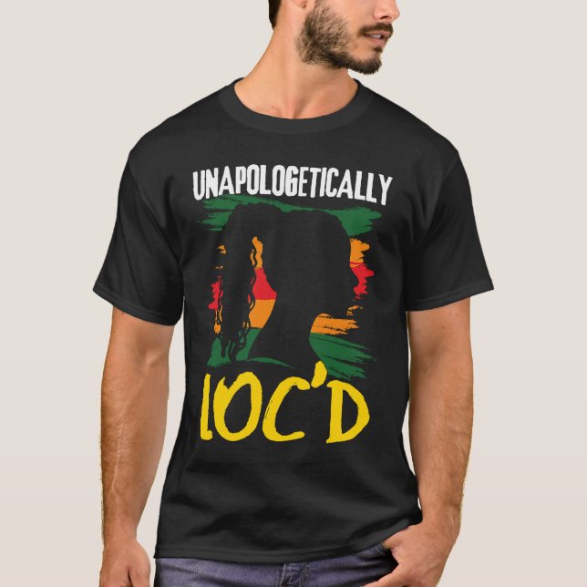 Camiseta Sem desculpas LOC D Black History Month Melanin (Frente)