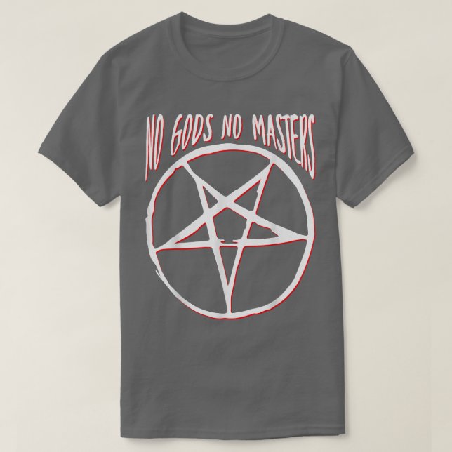 Camiseta Sem Deuses Nenhum Mestrado Pentagrama Ateista Sata (Frente do Design)