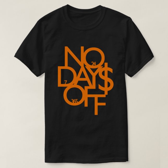 Camiseta Sem Dias de Laranja/Preto Motivação (Frente do Design)