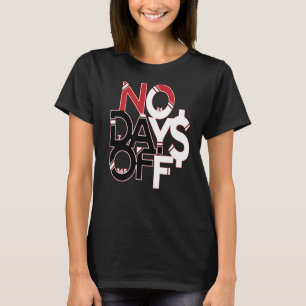 Camiseta Sem Dias de Roupas e Engrenar Vermelho Preto e Bra