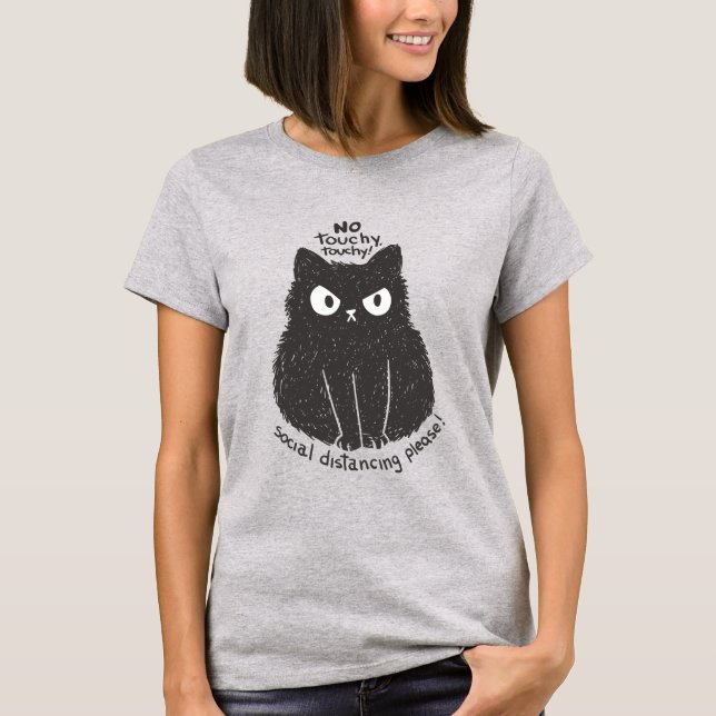 Camiseta Sem Distância Social de Gato Tocante (Frente)