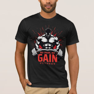 Camiseta Sem Dor, Sem Ganho – Design de Treino de Academia 