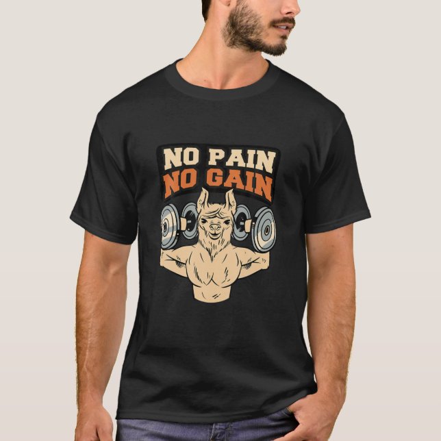 Camiseta Sem Dor Sem Ganho Músculos De Gym Construção De Ar (Frente)