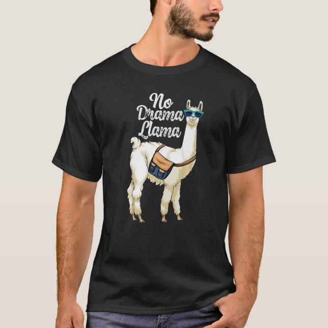 Camiseta Sem Drama Llama Mulheres Llama Amor Animal 10 (Frente)