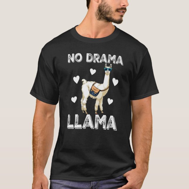Camiseta Sem Drama Llama Mulheres Llama Amor Animal 9 (Frente)