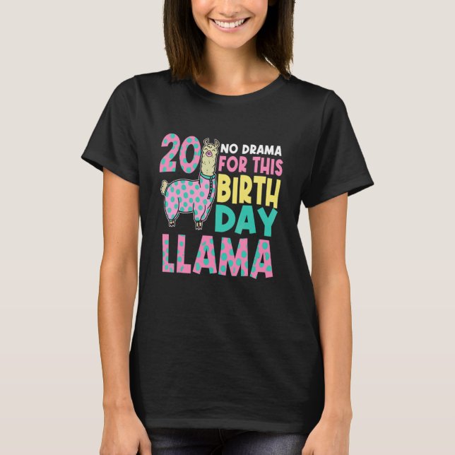 Camiseta Sem Drama Para Esta Festa de Aniversário do Llama  (Frente)