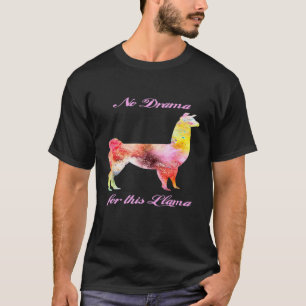 Camiseta Sem Drama para esta Llama Colorido Fofo