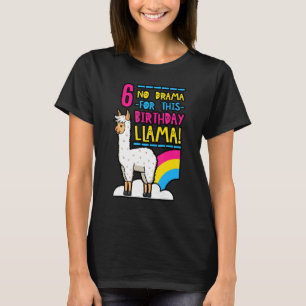 Camiseta Sem Drama Para Este Aniversário Llama 6 Bday Party