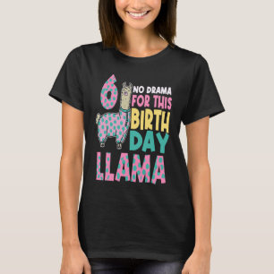 Camiseta Sem Drama Para Este Aniversário Llama 6 Bday Party