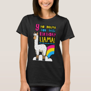 Camiseta Sem Drama Para Este Aniversário Llama 9 Festa De B