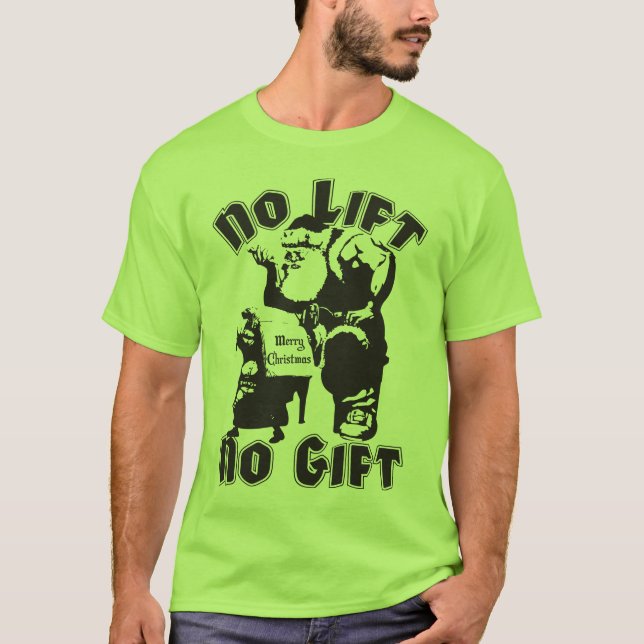 Camiseta Sem Elevação, Sem Presente - Natal - Papais noeis  (Frente)