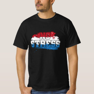 Camiseta Sem Estresse - Mindset Positivo Azul Branco Vermel