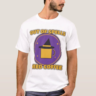 Camiseta Sem Feitiços Precisa Café Bruxa Engraçada Café