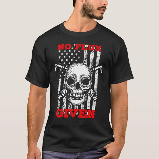 Camiseta Sem Fluxo Dado À Bandeira Americana O Soldador De  (Frente)
