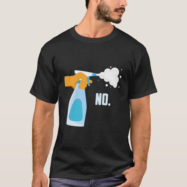 Camiseta Sem Garrafa de Spray Engraçado (Frente)