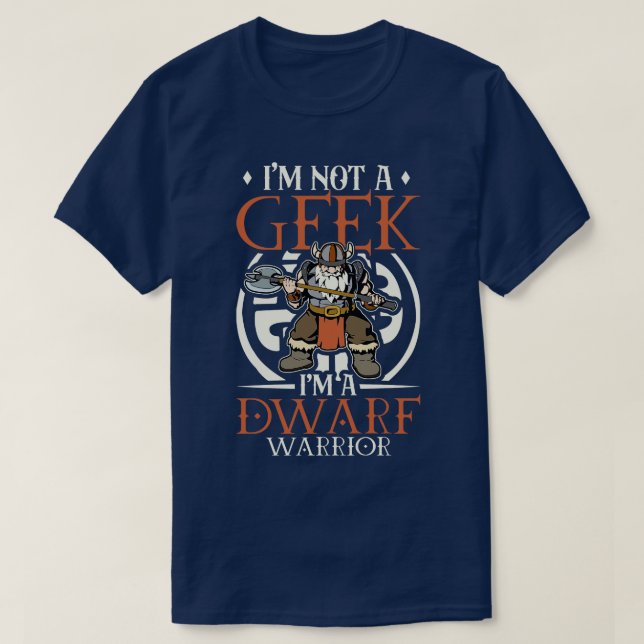 Camiseta Sem geek D20 Roleplay Caractere Anão (Frente do Design)