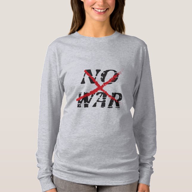 Camiseta Sem guerra, Antiguerra, liberdade, não-violência (Frente)