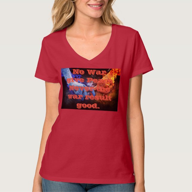Camiseta sem guerra da Paz para Mulheres (Frente)