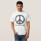Camiseta Sem guerra de Sinal de Paz em Preto/Branco de Vint (Frente Completa)