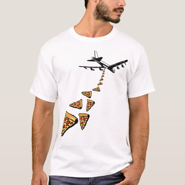 Camiseta Sem guerra mais pizza (Frente)