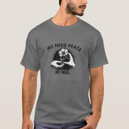 Camiseta "Sem guerra" Mãos à Paz Flor Personalizado