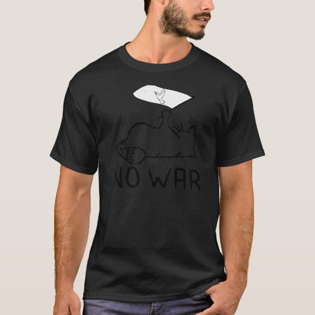 Camiseta Sem guerra Peace Movement World Peace Flag Cat (Frente)