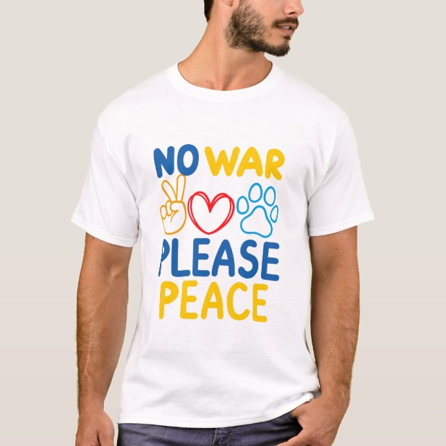 Camiseta Sem guerra por favor, paz (Frente)
