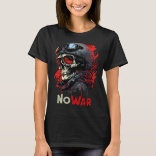Camiseta Sem guerra skeleton militar 1