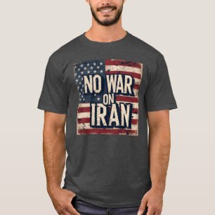 Camiseta Sem guerra sobre a Paz Patriótica na Bandeira dos