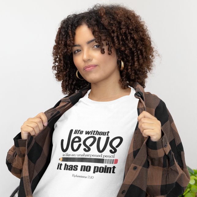 Camiseta SEM JESUS? SEM PONTO! Christian Faith cita Mulhere (Criador carregado)