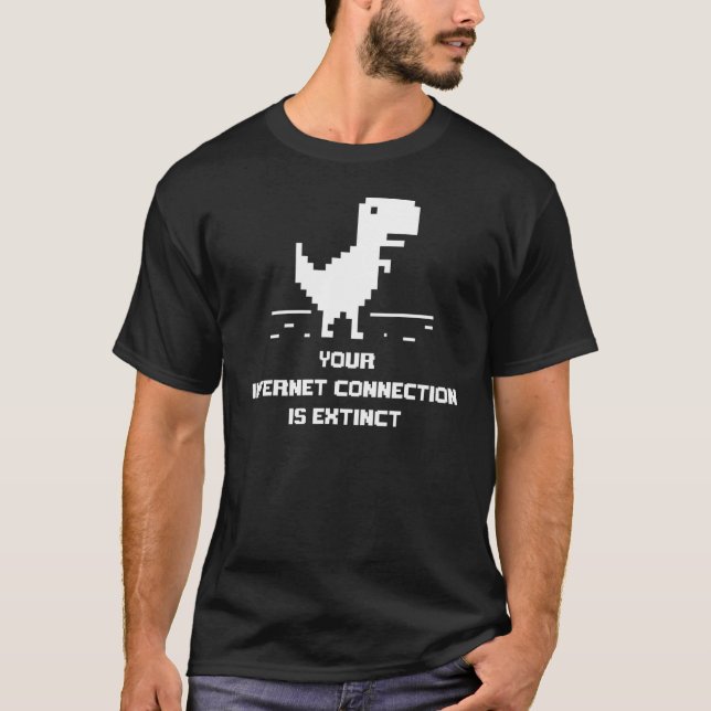 Camiseta Sem jogo de dinossauro na Internet (Frente)