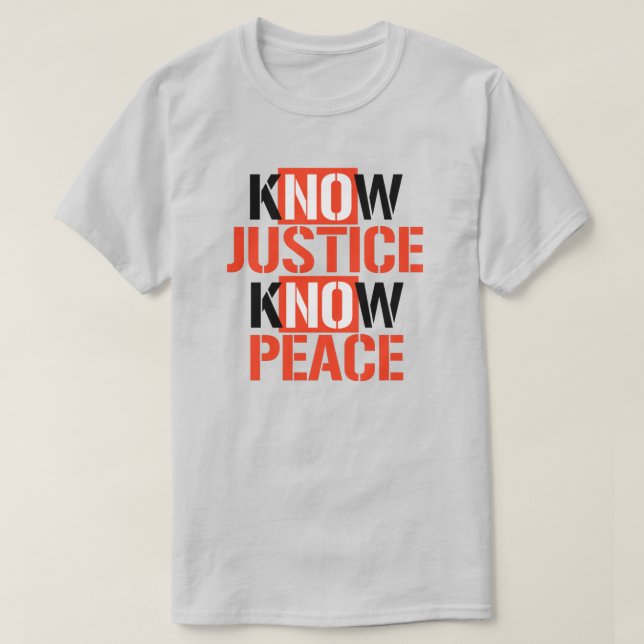 Camiseta Sem Justiça Sem Paz (Frente do Design)