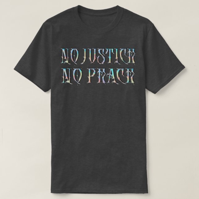 Camiseta Sem Justiça Sem Paz Original Retro Design (Frente do Design)