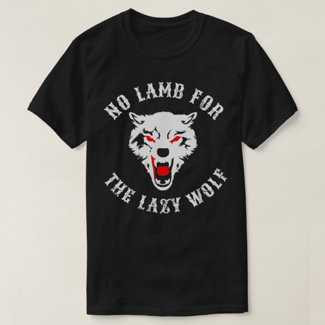 Camiseta Sem Lamb Para O Presente Do Lobo Preguiçoso (Frente do Design)