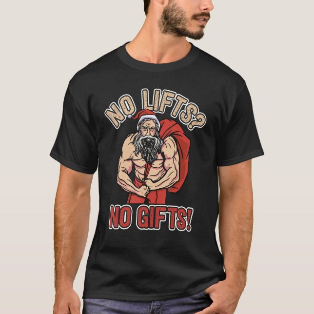 Camiseta Sem Levantamentos Sem Natal Academia Papai Noel Fe (Frente)